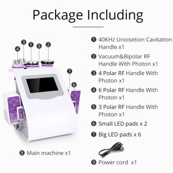 ED-MS-54D1S professional cavitation machine with lipo laser pads 2.0 package includes